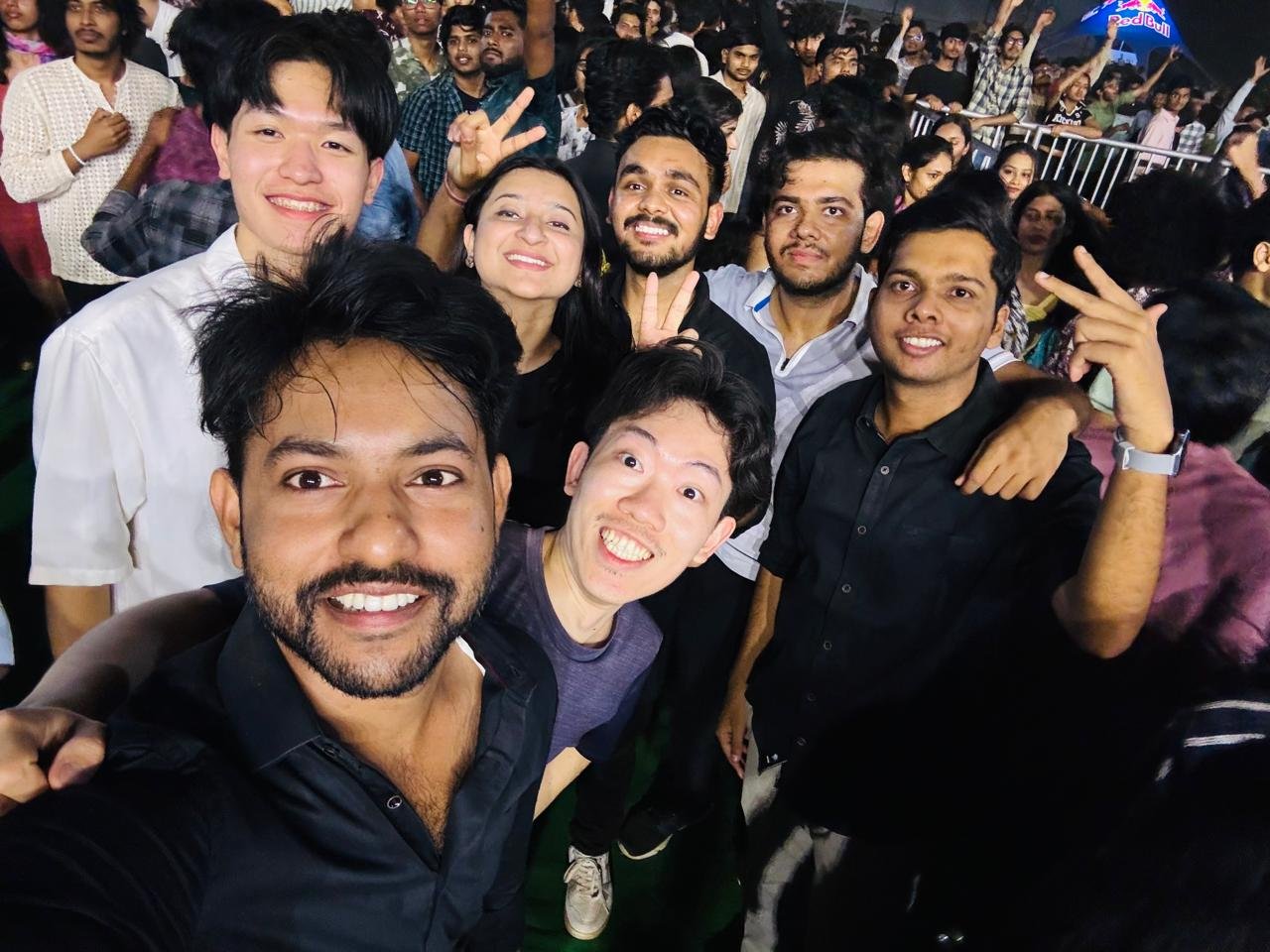 Mr. JOYA at IITH main gate with his fellow research interns.